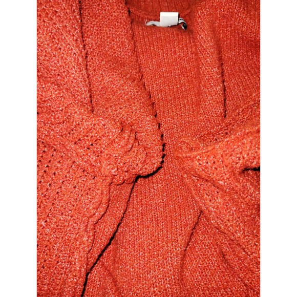 Sonoma Sweater Women's 2X Long Sleeve V Neck Rib Knit Pullover Orange Baggy - Picture 8 of 10